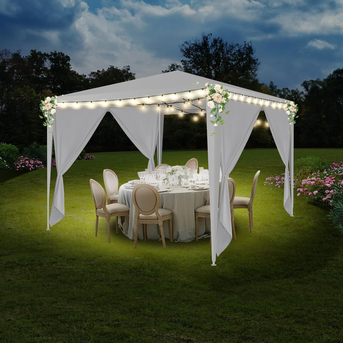 HOTEEL Party Tent 10x10 Canopy Tents for Parties with 4 Removable Sidewalls, Waterproof Outdoor Tent for Weddings and Events