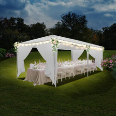 HOTEEL 10'x20' Canopy Party Tent with 4 Removable Sidewalls, Outdoor Tent for Parties, Event Tent, Large Canopy Tent for Weddings, Parties, Patio Camping Gazebo, All Season & Waterproof, White