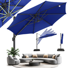 HOTEEL 10ft Patio Umbrella Outdoor Square Large Cantilever Windproof Offset and Heavy Duty Sun Umbrella for Garden Deck Pool，Gray