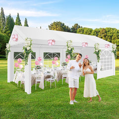 COBIZI 10' x 20' party tent, suitable for wedding parties, outdoor events, gazebos, shelter awnings, with removable side wall windows