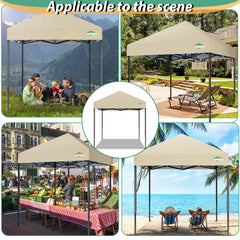 HOTEEL 6.5x6.5 FT Pop up Canopy, Waterproof Commercial Canopy Tent,Outdoor Garden Gazebo, with Carry Bag