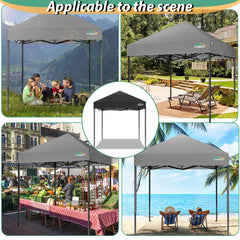 HOTEEL 6.5x6.5 FT Pop up Canopy, Waterproof Commercial Canopy Tent,Outdoor Garden Gazebo, with Carry Bag