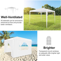 HOTEEL Party Tent 10x10 Canopy Tents for Parties with 4 Removable Sidewalls, Waterproof Outdoor Tent for Weddings and Events