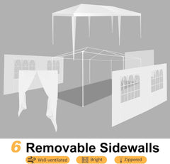 HOTEEL 10'x20' Canopy Party Tent with 4 Removable Sidewalls, Outdoor Tent for Parties, Event Tent, Large Canopy Tent for Weddings, Parties, Patio Camping Gazebo, All Season & Waterproof, White