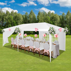 HOTEEL 10'x20' Canopy Party Tent with 4 Removable Sidewalls, Outdoor Tent for Parties, Event Tent, Large Canopy Tent for Weddings, Parties, Patio Camping Gazebo, All Season & Waterproof, White