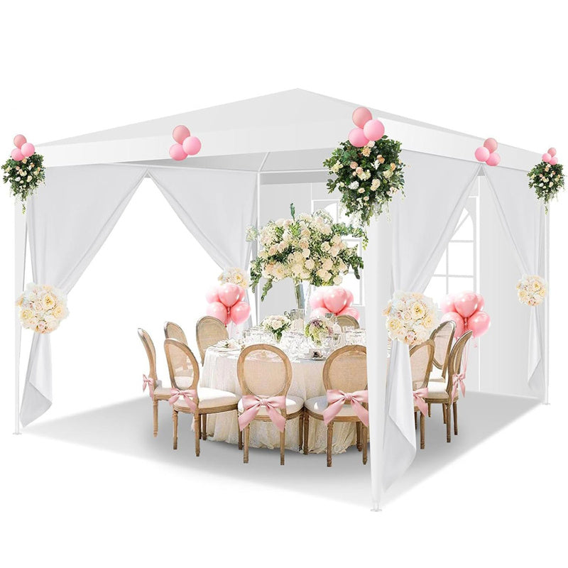HOTEEL 10'x10'、10'x20'、10'x30' Canopy Party Tent with 4 Removable Sidewalls, Outdoor Tent for Parties, Event Tent, Large Canopy Tent for Weddings, Parties, Patio Camping Gazebo, All Season & Waterproof, White
