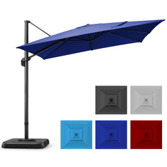 Hoteel 10 Ft Patio Umbrella Outdoor Cantilever Square Umbrella Aluminum Offset Umbrella with Base, 360° Rotation