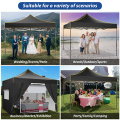 HOTEEL Canopy Tent 10x10 Pop Up Canopy, Outdoor Easy Up Canopy With Sidewalls, Portable Event Tent for Backyard, Parties, Camping, Commercial