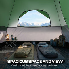 COBIZI 8-10 Person Camping Tent, Waterproof Family Tent with Removable Rainfly, Large Spacious Outdoor Tent with Mesh Ventilation, Easy Setup Portable Tent for Camping, Hiking, Backpacking, Family Trips