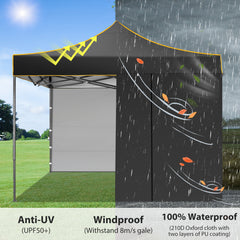 HOTEEL Canopy Tent 10x10 Pop Up Canopy, Outdoor Easy Up Canopy With Sidewalls, Portable Event Tent for Backyard, Parties, Camping, Commercial