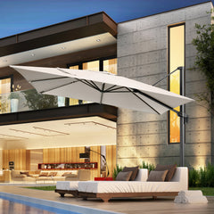 HOTEEL 10ft Patio Umbrella Outdoor Square Large Cantilever Windproof Offset and Heavy Duty Sun Umbrella for Garden Deck Pool，Gray