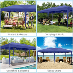 HOTEEL 10x20 Pop up Canopy Tents for Parties, Waterproof Canopy Tent with Sidewalls, Outdoor Gazebo Canopy with Carry Bag, Tent for Backyard, Wedding, Patio, Event, Commercial, Dark Blue