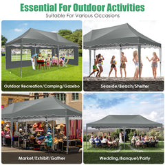 HOTEEL 10x20 Pop up Canopy Tent Commercial Instant Canopy with 6 Sidewalls & Roller Bag, UPF 50+ All Season Portable Tent for Parties Beach Camping Party Event Shelter Sun Shade