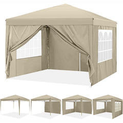 COBIZI 10‘x10’ Pop up Canopy Tent Protable Canopy Tent with 4 Sidewalls Waterproof Commercial Instant Shelter Tent for Parties, Wedding