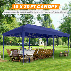 HOTEEL 10x20 Pop up Canopy Tents for Parties, Waterproof Canopy Tent with Sidewalls, Outdoor Gazebo Canopy with Carry Bag, Tent for Backyard, Wedding, Patio, Event, Commercial, Dark Blue