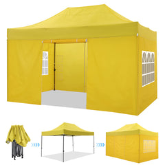 COBIZI 10x15ft Pop up Canopy, Easy up Heavy Duty Canopy Tent with 4 Removable Sidewalls,Blue