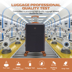 HOTEEL 4 Piece Hardside Luggage Set,Lightweight Travel Suitcases with TSA Lock & Spinner Wheels(13/20/24/28 inch, Black)