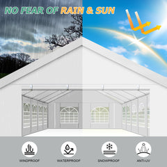 HOTEEL 20'x 40' Large Heavy Duty Outdoor Canopy Party Tent with 8 Removable Sidewalls, UV 50+, Waterproof, Wedding Event Shelter Gazebo, Easy to Set up, Big Tent for Birthday Party, BBQ, White