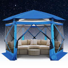 Hoteel 12'x12' Ez Pop Up Gazebo Tent with Mosquito Nettings, Hub Tent Instant Screened Gazebo Tents with Carrying Bag & Ground Stakes, Outdoor Patio Canopy for Parties, Backyard