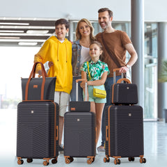 HOTEEL 4 Piece Hardside Luggage Set,Lightweight Travel Suitcases with TSA Lock & Spinner Wheels(13/20/24/28 inch, Black)