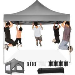 HOTEEL 6.5x6.5 FT Pop up Canopy, Waterproof Commercial Canopy Tent,Outdoor Garden Gazebo, with Carry Bag,Black