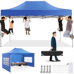 HOTEEL 6.5x6.5 FT Pop up Canopy, Waterproof Commercial Canopy Tent,Outdoor Garden Gazebo, with Carry Bag,Black
