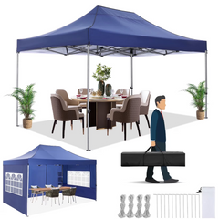 HOTEEL 10x15 Heavy Duty Canopy, Pop up Commercial Canopy Tent with 4 Sidewalls, Easy Up Wedding Party Tent, Outdoor Instant Carport Gazebo