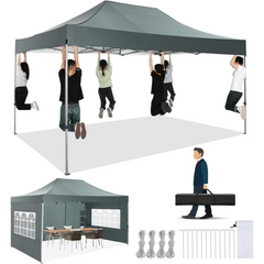 HOTEEL 6.5x6.5 FT Pop up Canopy, Waterproof Commercial Canopy Tent,Outdoor Garden Gazebo, with Carry Bag,Black