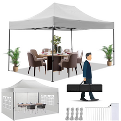 HOTEEL 6.5x6.5 FT Pop up Canopy, Waterproof Commercial Canopy Tent,Outdoor Garden Gazebo, with Carry Bag,Black