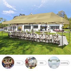 HOTEEL 10'x30' Canopy Heavy Duty Pop Up Canopy Tent Outdoor Gazebo Shelter Waterproof Instant Commercial Tent with 8 Removable Sidewalls & 8 Sandbags & Roller Bag