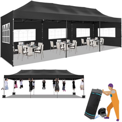 HOTEEL 6.5x6.5 FT Pop up Canopy, Waterproof Commercial Canopy Tent,Outdoor Garden Gazebo, with Carry Bag,Black