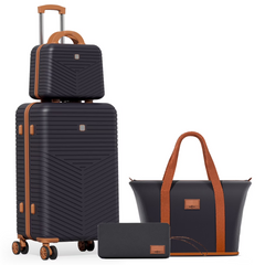 HOTEEL 6 Piece Luggage Set, PC+ABS Hardside Lightweight Travel Suitcase Set with TSA Lock & Spinner Wheels(13/20/24/28in,Navy)