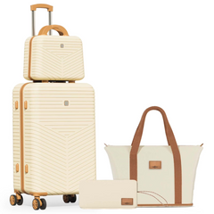 HOTEEL 6 Piece Luggage Set, PC+ABS Hardside Lightweight Travel Suitcase Set with TSA Lock & Spinner Wheels(13/20/24/28in,Navy)