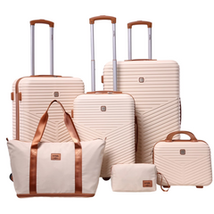 HOTEEL 6 Piece Luggage Set, PC+ABS Hardside Lightweight Travel Suitcase Set with TSA Lock & Spinner Wheels(13/20/24/28in,Navy)