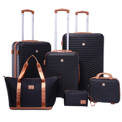 HOTEEL 6 Piece Luggage Set, PC+ABS Hardside Lightweight Travel Suitcase Set with TSA Lock & Spinner Wheels(13/20/24/28in,Navy)