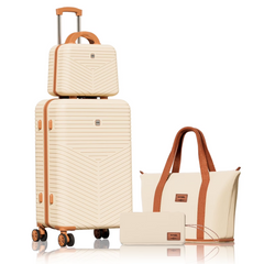 HOTEEL 4 Piece Carry On Luggage Sets,Lightweight Travel Suitcase Set with TSA Lock & Spinner Wheels(13/20in, light Pink)