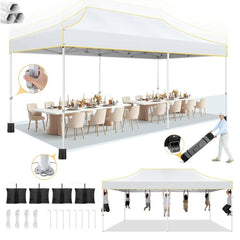 HOTEEL 10'x20' Heavy Duty Pop Up Canopy Tent,Commercial Open Air Gazebo,Hexagonal Frame & Roller Bag,Outdoor Weddings, Parties, Events (Gray)