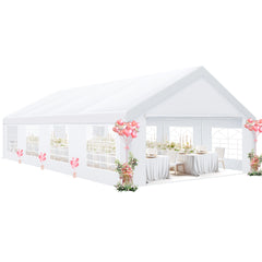 COBIZI 20’ x 30’ Heavy-Duty Party Tent with 6 Removable Side Walls and 4 Built-In Sandbags, Commercial Wedding Large Tent, UV50+ Waterproof