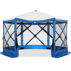 COBIZI 12x12ft Pop-up Gazebo EZ Set-up Camping Canopy Tent with 6 Sides Mosquito Netting, Waterproof, UV Resistant, Portable Screen House Room, Outdoor Party Tent with Carry bag, Ground Spike