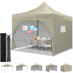 HOTEEL Canopy Tent 10x10 Pop Up Canopy, Outdoor Easy Up Canopy With Sidewalls, Portable Event Tent for Backyard, Parties, Camping, Commercial