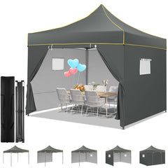 HOTEEL Canopy Tent 10x10 Pop Up Canopy, Outdoor Easy Up Canopy With Sidewalls, Portable Event Tent for Backyard, Parties, Camping, Commercial