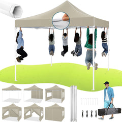 Hoteel 10x10 Heavy Duty Canopy Tent with 4 Sidewalls, Commercial Instant Shelter Tent for Parties, Wedding Event, Adjustable Outdoor Canopy with Carry Bag, 4 Ropes & 8 Stakes