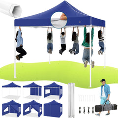 Hoteel 10x10 Heavy Duty Canopy Tent with 4 Sidewalls, Commercial Instant Shelter Tent for Parties, Wedding Event, Adjustable Outdoor Canopy with Carry Bag, 4 Ropes & 8 Stakes