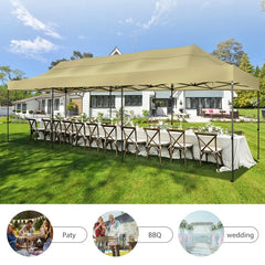 HOTEEL 10'x20' Canopy EZ Pop Up Canopy Anti-UV Waterproof Outdoor Tent Portable Party Wedding Instant Canopy Shelter All Season Tent Gazebo with 6 Removable Sidewalls, 4 Sandbags, Roller Bag