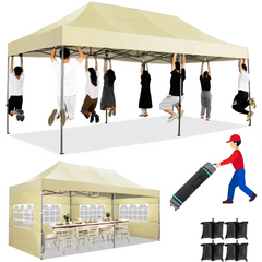 HOTEEL 6.5x6.5 FT Pop up Canopy, Waterproof Commercial Canopy Tent,Outdoor Garden Gazebo, with Carry Bag,Black