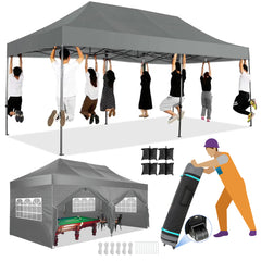 HOTEEL 6.5x6.5 FT Pop up Canopy, Waterproof Commercial Canopy Tent,Outdoor Garden Gazebo, with Carry Bag,Black