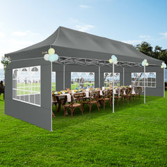 HOTEEL 10’x30' pop-up tent, suitable for parties, heavy-duty easy-to-set-up tent with 8 side walls, outdoor commercial instant gazebo, suitable for wedding events, with portable bag