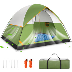 HOTEEL 4 Person Tent for Camping, Easy Setup Camping Tent with Rainfly & Screen Windows for Camping/Traveling/Family Gathering/Hiking/Beach