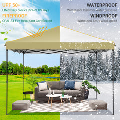 HOTEEL 10x10 Pop Up Canopy Tent with 4 Removable Sidewalls,Waterproof Commercial Instant Gazebo Outdoor Tents for Party/Exhibition/Picnic with Carry Bag