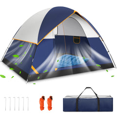 HOTEEL 4 Person Tent for Camping, Easy Setup Camping Tent with Rainfly & Screen Windows for Camping/Traveling/Family Gathering/Hiking/Beach